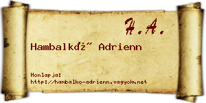 Hambalkó Adrienn névjegykártya
